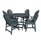 Highwood Usa Hamilton 5pc Round Counter Height Outdoor Patio Furniture Dining Set AD-CNA48-NBE - alternate 1